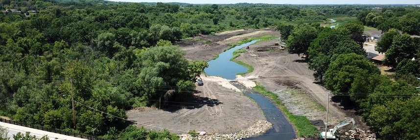 Restored meanders and pools along Honey Creek