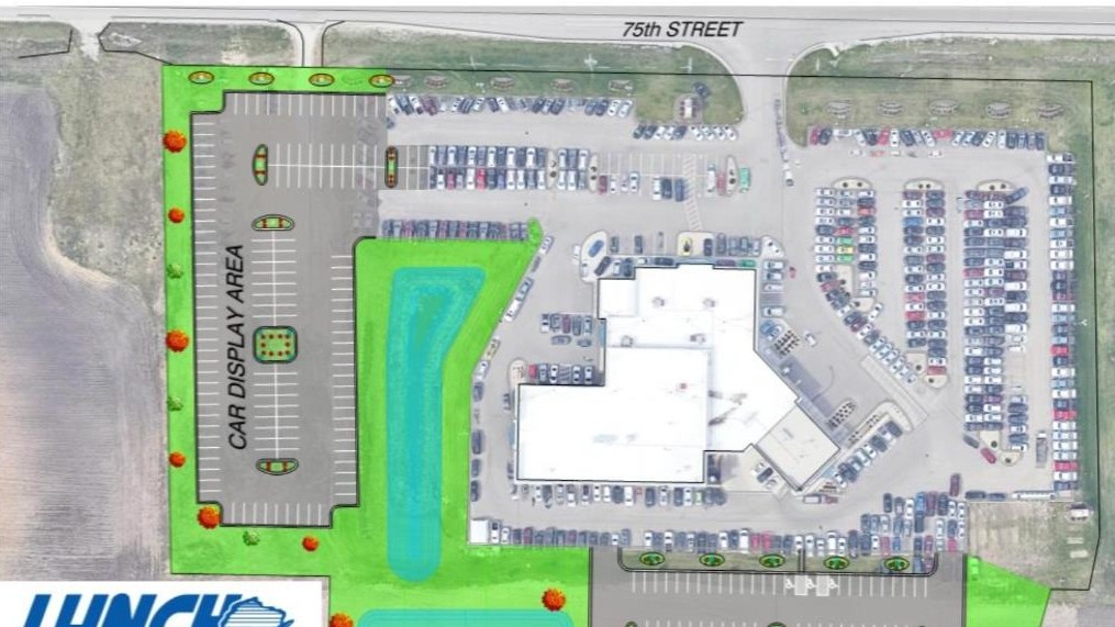 Site plan for the dealership parking expansion in Pleasant Prairie