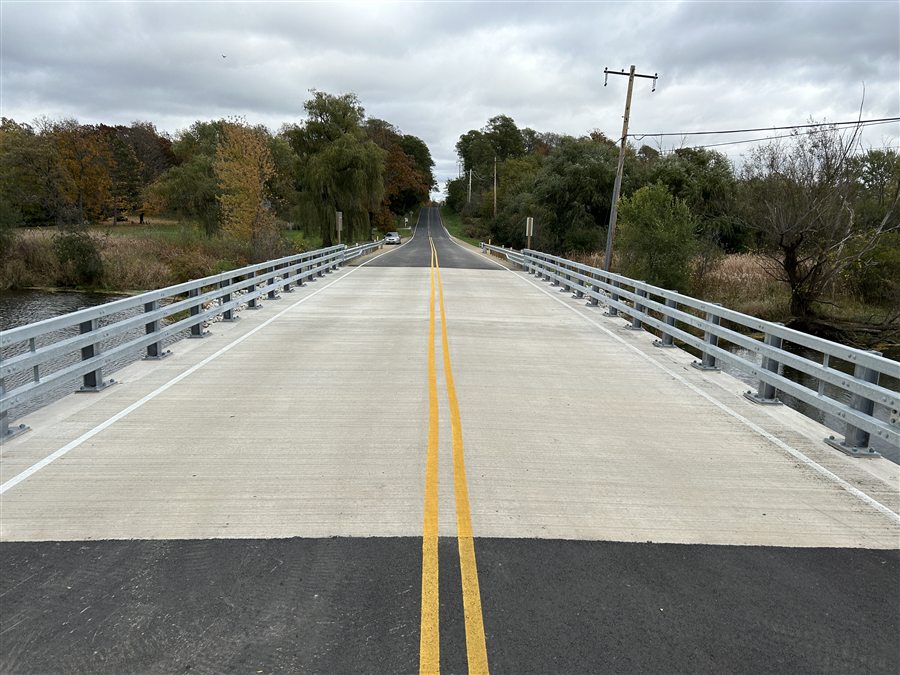 New concrete deck of the Spring Prairie Road bridge over Honey Creek